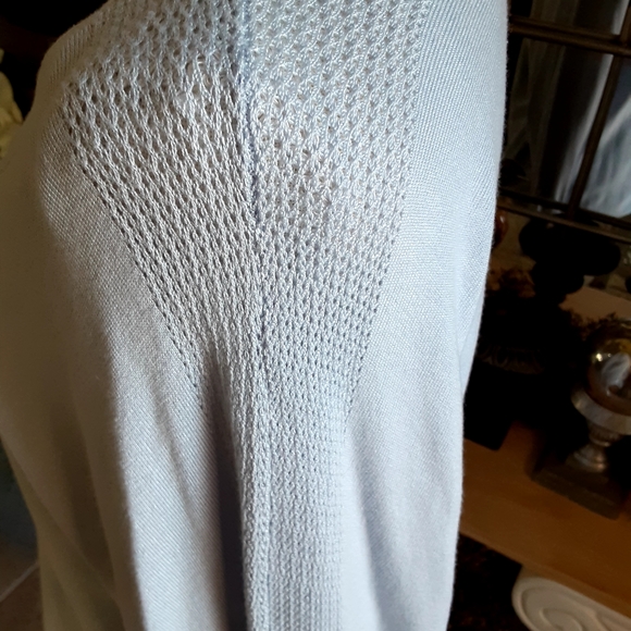 NWOT, Ellen Tracy, Pale Blue Viscose/Nylon Blend Pullover, Size Small - Picture 3 of 9